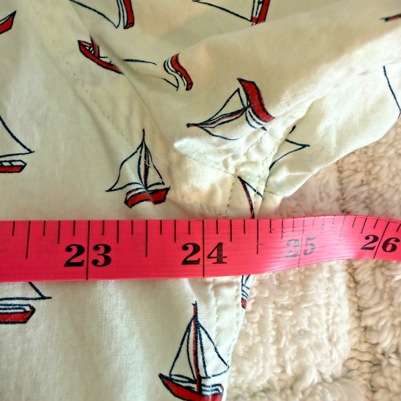 J CREW Men's Button Down Short Sleeve White Nautical Shirt Size XL Vacation - Picture 6 of 10